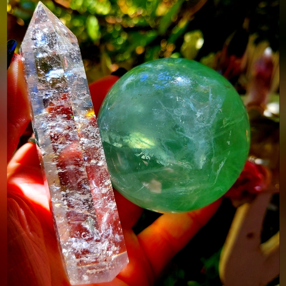 Fluorite And Clear Quartz Bundle